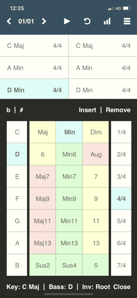 Composer musique Chordbot accord Ré min