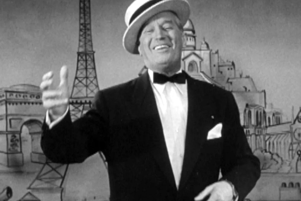 Maurice Chevalier fait des chansons en anglais